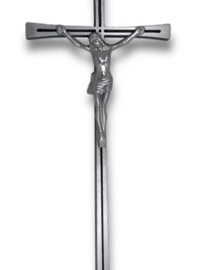 KRZYŻ ROMANO ALUMINIOWY F109 Z PASYJKĄ SREBRNY