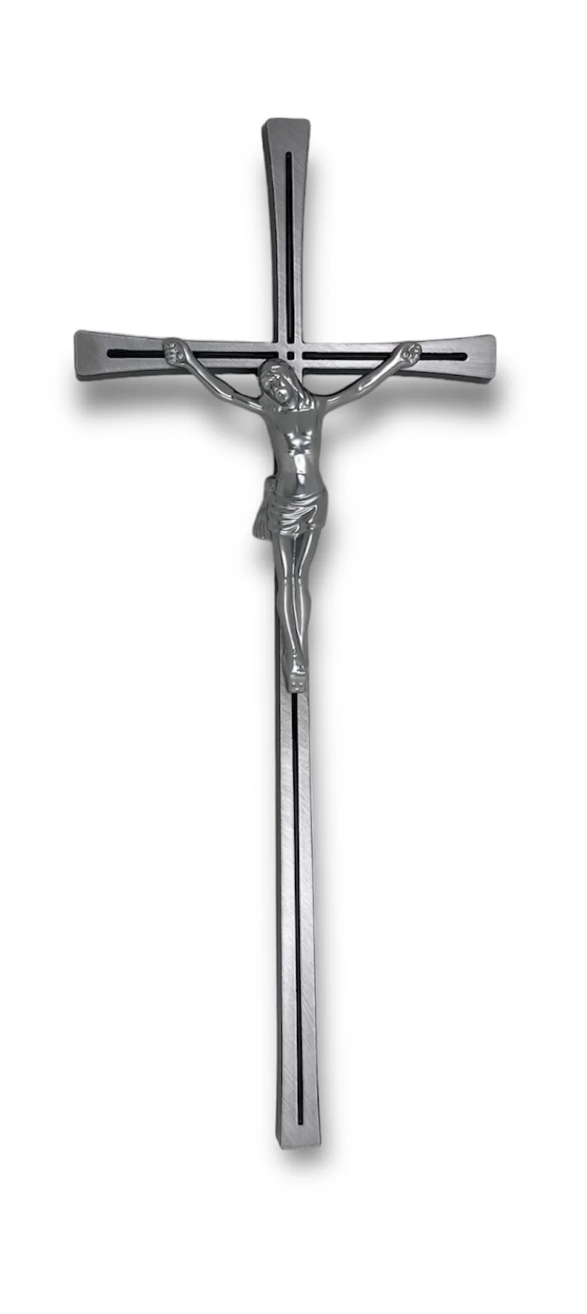 KRZYŻ ROMANO ALUMINIOWY F109 Z PASYJKĄ SREBRNY