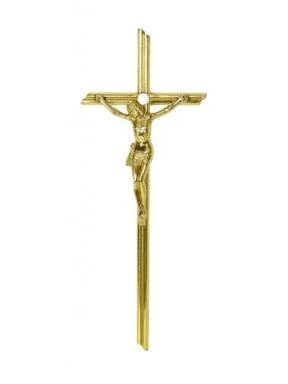 Krzyż mosiężny jasne złoto 40cm