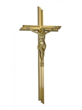 Krzyż mosiężny jasne złoto 50cm