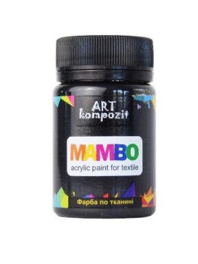 Farba akrylowa do tkanin KOMPOZIT ART MAMBO czarna 50ml
